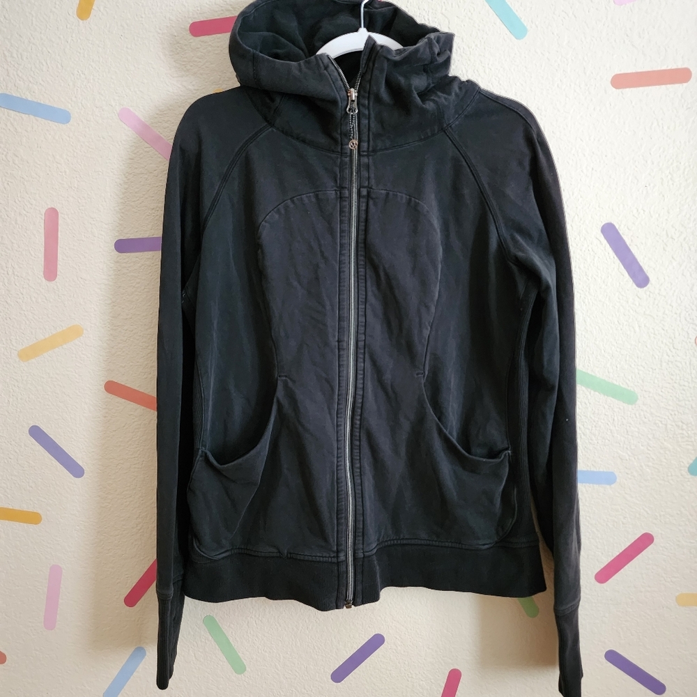 Lululemon Scuba Full Zip Hoodie Vintage Older Model Size 10 Black
